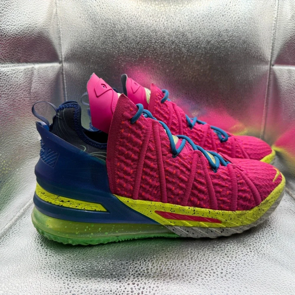 Size 12 Nike LeBron 18 Pink Mens Lace‎ Up Basketball Sneaker Shoes DB8148-600
